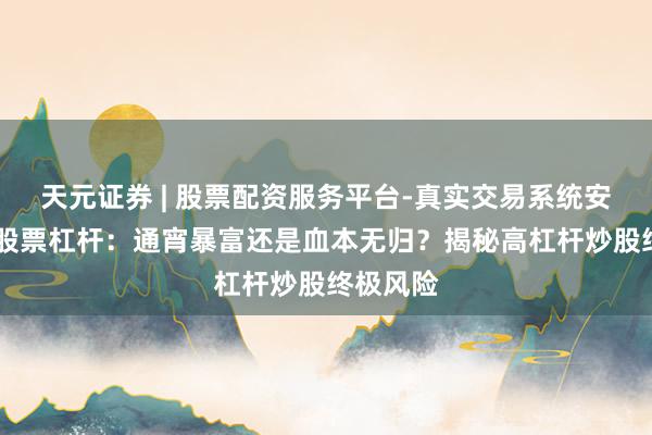 天元证券 | 股票配资服务平台-真实交易系统安全稳定 股票杠杆：通宵暴富还是血本无归？揭秘高杠杆炒股终极风险