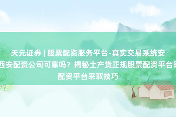 天元证券 | 股票配资服务平台-真实交易系统安全稳定 西安配资公司可靠吗？揭秘土产货正规股票配资平台采取技巧
