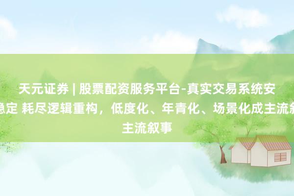 天元证券 | 股票配资服务平台-真实交易系统安全稳定 耗尽逻辑重构，低度化、年青化、场景化成主流叙事
