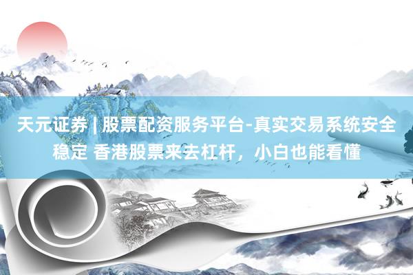天元证券 | 股票配资服务平台-真实交易系统安全稳定 香港股票来去杠杆，小白也能看懂