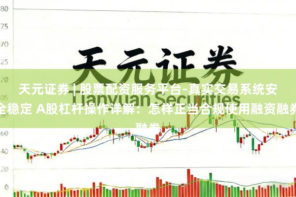 天元证券 | 股票配资服务平台-真实交易系统安全稳定 A股杠杆操作详解：怎样正当合规使用融资融券